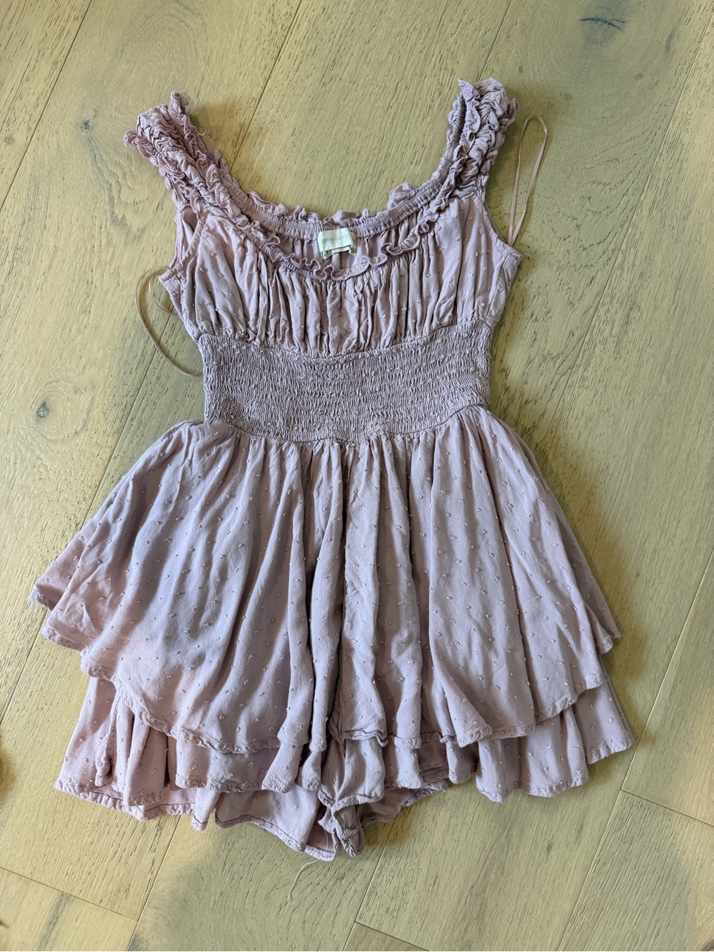 Urban Outfitters Dusty Mauve Ruffle Romper Dress